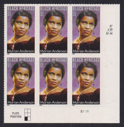 # 3896 (2005) Marian Anderson - PB/6, LR #S1111, MNH