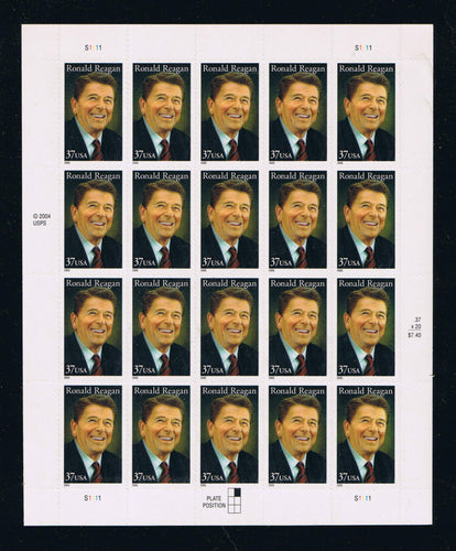 # 3897 (2005) Reagan - Pane, MNH - AT FACE