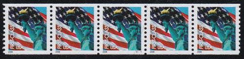 # 3967 (2005) Flag-Statue of Liberty - PS/5, #S1111, XF MNH