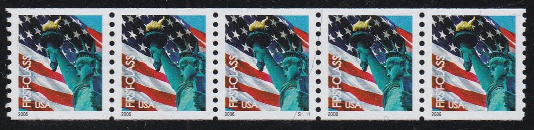 # 3967 (2005) Flag-Statue of Liberty - PS/5, #S1111, XF MNH