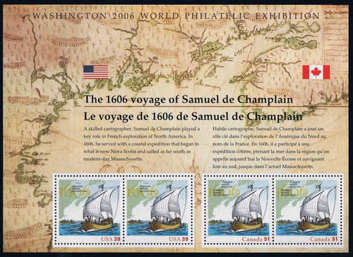 # 4074 (2006) Champlain, US-Canada - S/S, MNH