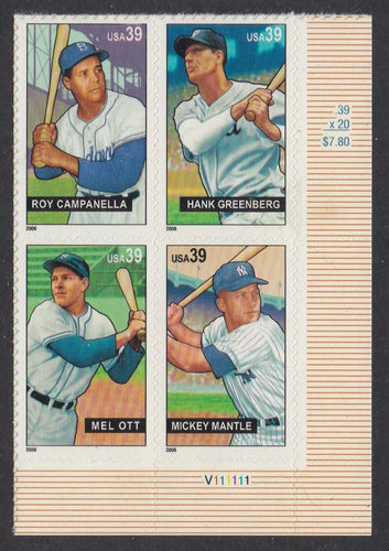 # 4080-83 (2006) Baseball - PB, LR #V111111, MNH