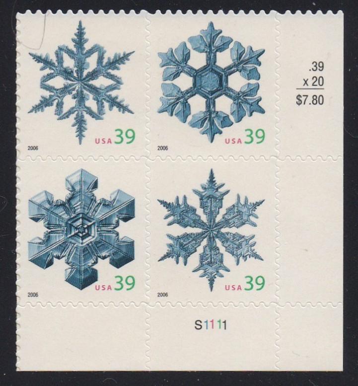 # 4101-04 (2006) Snowflakes - PB, LR #S1111, MNH