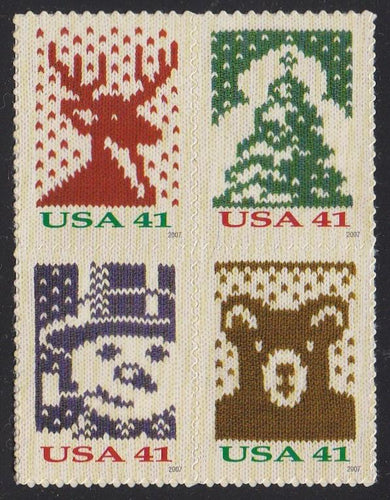 # 4207-10 (2007) Christmas Knits, OA tag - BK/4, MNH