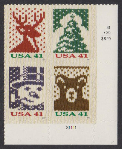 # 4207-10 (2007) Christmas Knits, OA tag - PB, LR #S1111, MNH
