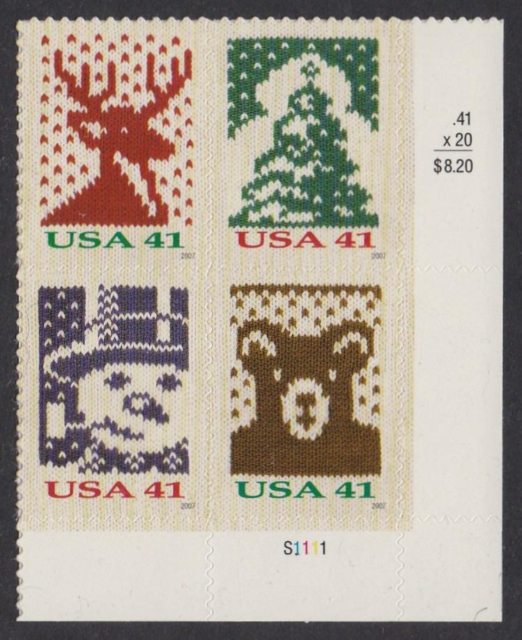 # 4207-10 (2007) Christmas Knits, OA tag - PB, LR #S1111, MNH