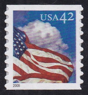 # 4243 (2008) Flag During the Day, Die Cut 8.5 - Coil sgl, MNH