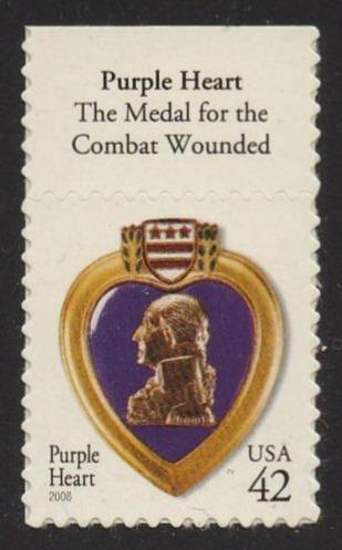 # 4264 (2008) Purple Heart, 2008 year date, 11.25x10.75 - Sgl w Tab, MNH