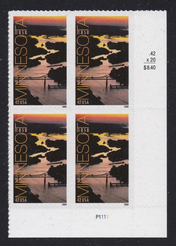 # 4266 (2008) Minnesota Statehood - PB, LR #P1111, MNH
