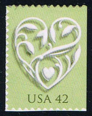 # 4271 (2008) Stylized Heart, Green - Bklt sgl, MNH