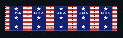 # 4385 (2009) Patriotic Banner - PS/5, #S111 with 3-digit 2R, bottom Back Number, MNH