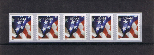 # 4395 (2009) Flag, Die Cut 11 - PS/5, #V1111 with 5-digit 1L Back Number, MNH