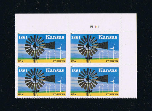 # 4493 (2011) Kansas Statehood - PB, UR, MNH