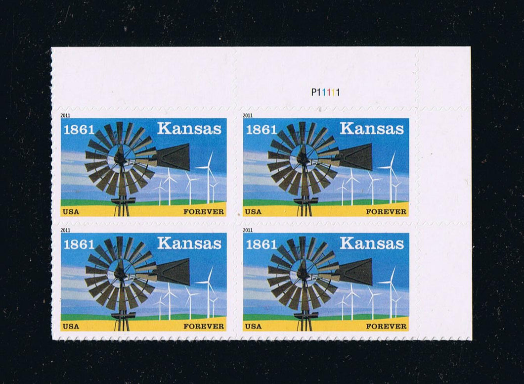 # 4493 (2011) Kansas Statehood - PB, UR, MNH