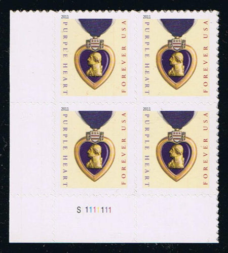 # 4529 (2011) Purple Heart - PB, LL #S1111111, MNH
