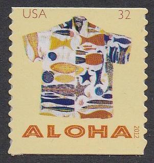 # 4597 (2012) Aloha Shirts - Coil sgl, MNH