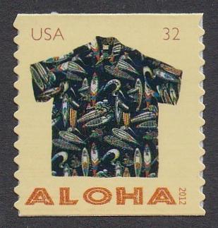 # 4599 (2012) Aloha Shirts - Coil sgl, MNH
