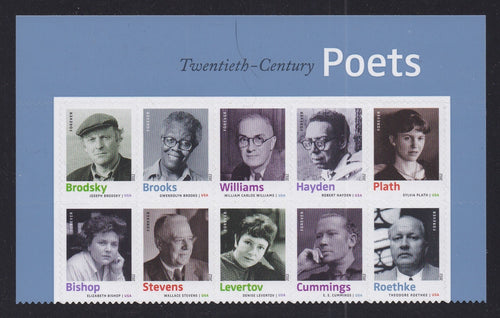 # 4654-63 (2012) Poets - Top Mgn BK/10, MNH