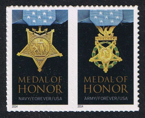 # 4822a-23a (2014) Army & Navy Medals of Honor - Pair, MNH