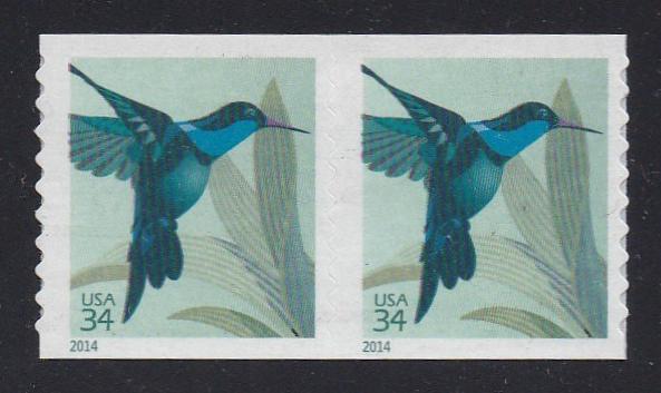 # 4858a (2014) Hummingbird, Second Print - Coil pr, MNH