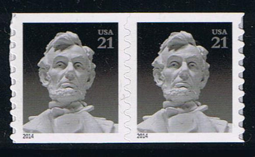# 4861 (2014) Lincoln - Coil pair, Top Bell Die Cut, MNH