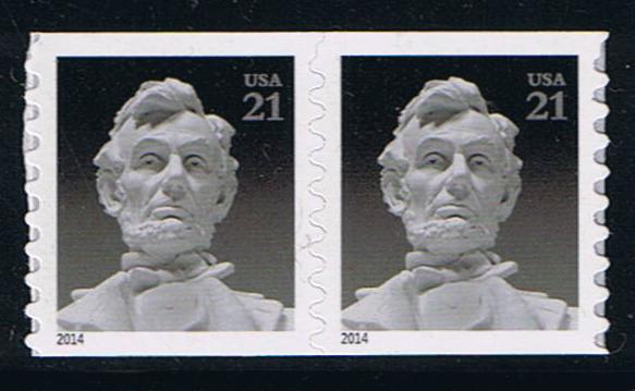 # 4861 (2014) Lincoln - Coil pair, Top Bell Die Cut, MNH