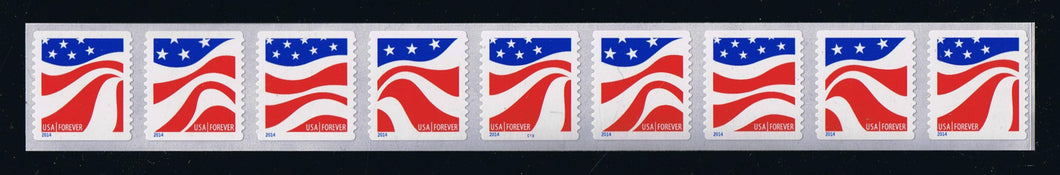 # 4894-97 (2014) Wavy Flag, dull white (muted) - PS/9, plt C12 with 5-digit 1L Back Number