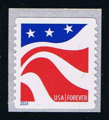 4895 (2014) Wavy Flags, bright white - Coil Sgl, MNH