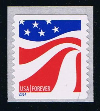 4896 (2014) Wavy Flags, bright white - Coil Sgl, MNH