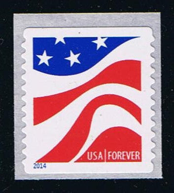 4897 (2014) Wavy Flags, bright white - Coil Sgl, MNH