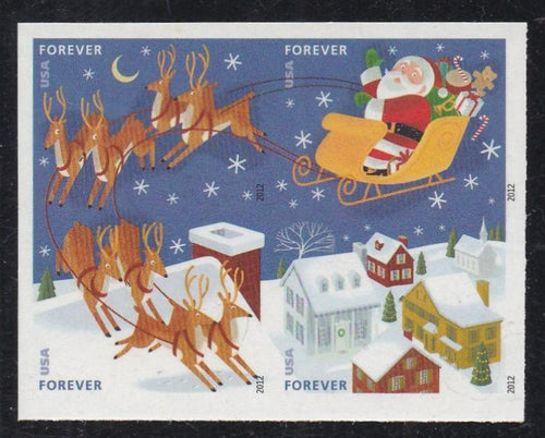 4715c (2012) Santa & Sleigh, Imperforate - Bklt BK/4, MNH
