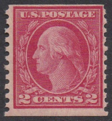 # 492 (1916) Washington, Type III - Coil sgl, MNH