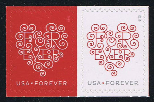 # 4955-56 (2015) Forever Hearts - Pair, MNH