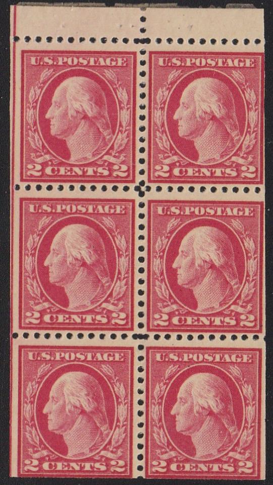# 499e (1917) Washington - Bklt pane, Pos I, MNH [1A]