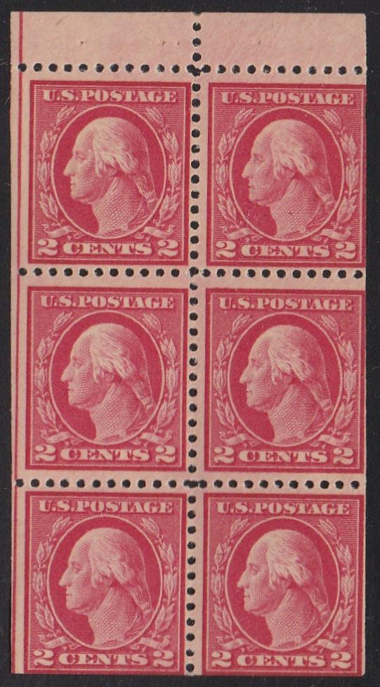 # 499e (1917) Washington - Bklt pane, Pos I, MNH [3A]