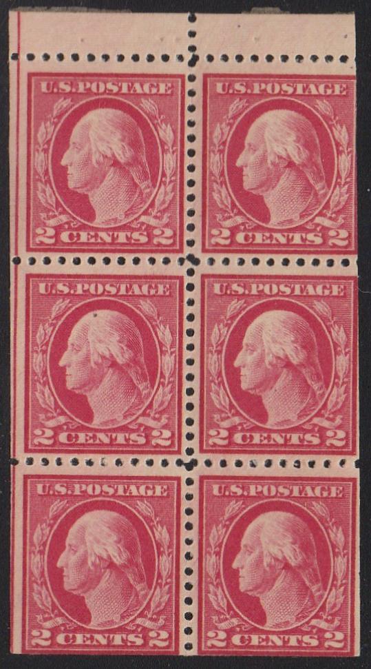 # 499e (1917) Washington - Bklt pane, Pos I, MNH [4A]