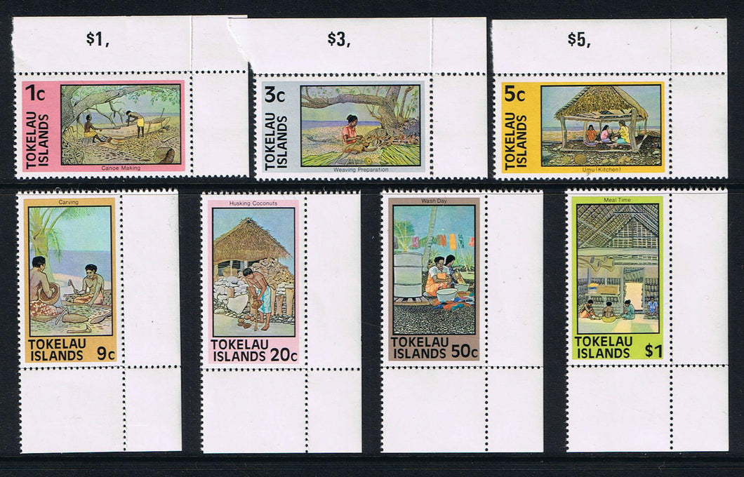 Tokelau # 49a//56a (1981) Daily Life - Sgls, Set/7, MNH