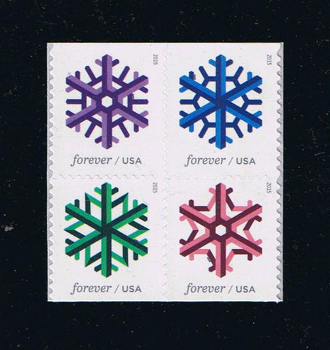 # 5031-34 (2015) Geometric Snowflakes - Bklt BK/4, MNH