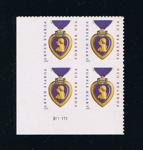 # 5035 (2015) Purple Heart, 2014 Date - PB, LL #B111111, MNH