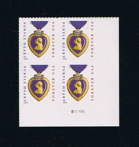 # 5035 (2015) Purple Heart, 2014 Date - PB, LR #B111111, MNH