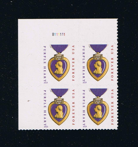 # 5035 (2015) Purple Heart, 2014 Date - PB, UL #B111111, MNH