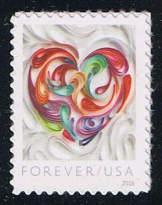 # 5036c (2016) Quilled Paper Heart, Prephos Tag - Sgl, MNH