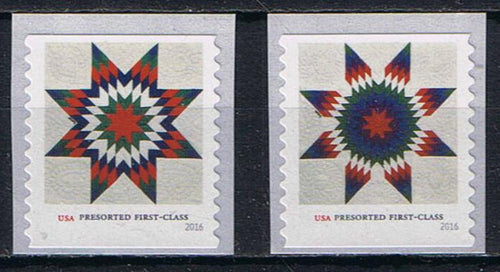 # 5098-99 (2016) Star Quilts - Coil sgl, MNH