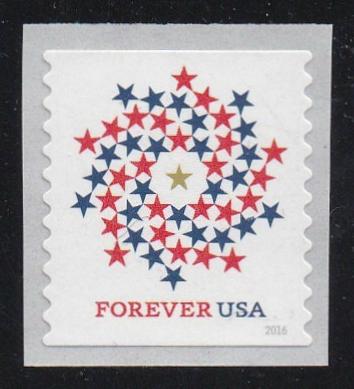 5130 (2016) Patriotic Spiral - Coil Sgl, MNH