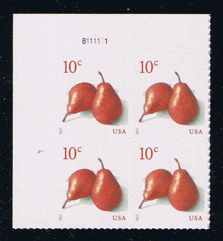 # 5178 (2017) Red Pears - PB, UL #B111111, MNH