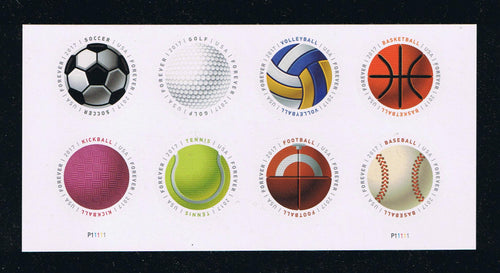 # 5203-10 (2017) Sports Balls - PB/8, B #P11111, MNH