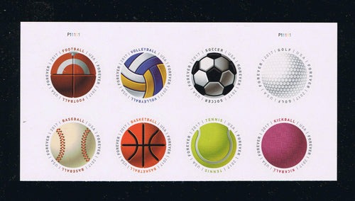 # 5203-10 (2017) Sports Balls - PB/8, T #P11111, MNH