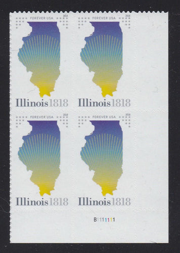 # 5274 (2018) Illinois Statehood - PB, LR, #B1111111, MNH