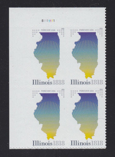 # 5274 (2018) Illinois Statehood - PB, UL, #B1111111, MNH