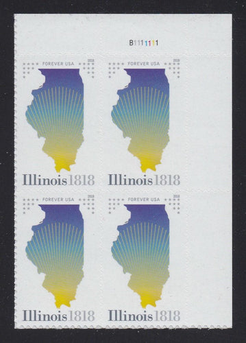 # 5274 (2018) Illinois Statehood - PB, UR #B1111111, MNH